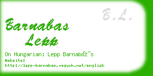 barnabas lepp business card